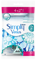 GILLETTE Simply Venus 2 disposable razors, 6 pcs.
