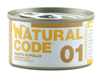 NATURAL CODE 01 Chicken fillet canned food for cats, 85 g