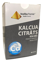VESELĪBAS PIRAMĪDA Kalcija Citrāts tabletes, 60 gab.