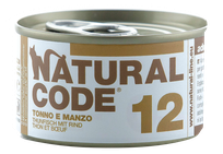 NATURAL CODE 12 Tuna And Beef canned food for cats, 85 g