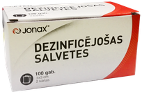 JONAX Dezinficējošas 3x3 cm mitrās salvetes, 100 gab.