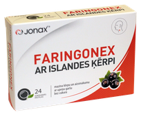 JONAX Faringonex Ar Islandes Ķērpi pastilas, 24 gab.