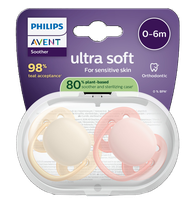 PHILIPS Avent Ultra Soft 0-6 m soother, 2 pcs.