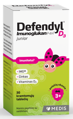 DEFENDYL Imunoglukan P4H D3 Junior košļājamās tabletes, 30 gab.