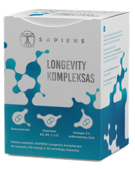SAPIENS Longevity Complex kapsulės, 60 vnt.