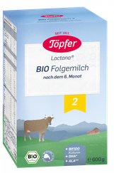 TOPFER Lactana Bio 2 no 6 mēnešu vecuma ekoloģisks piena maisījums, 600 g