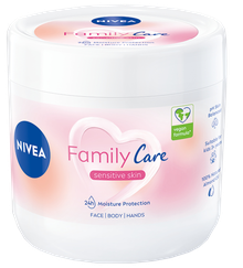 NIVEA Family Care Jautriai Odai kūno kremas, 450 ml