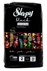 SLEEPY Black Long ikdienas ieliktnīši, 32 gab.
