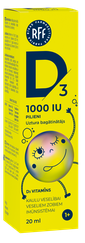 RFF D3 1000 IU pilieni, 20 ml