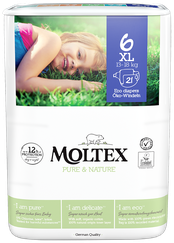 MOLTEX Eco Pure & Nature 6 XL (13-18 kg) autiņbiksītes, 21 gab.