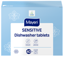 MAYERI Hipoalerģisks Sensitive tabletes trauku mazgājamai mašīnai, 40 gab.