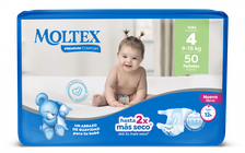 MOLTEX Premium Comfort 4 Maxi (9-15 kg) autiņbiksītes, 50 gab.