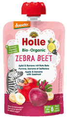 HOLLE Ābolu, banānu un biešu biezenis, 100 g