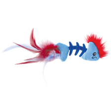 PETSTAGES Feather Fish Bone Zila rotaļlieta, 1 gab.