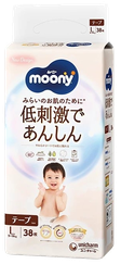 MOONY Natural  L 9-14 kg sauskelnės, 38 vnt.