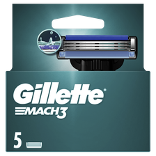 GILLETTE Mach3 skuvekļu maināmās kasetnes, 5 gab.