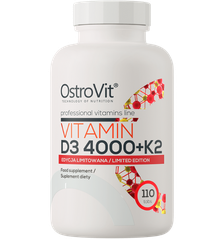 OSTROVIT Vitamin D3 4000 IU + K2 tabletes, 110 gab.