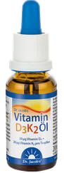 DR.JACOBS D3 K2 vitamīni pilieni, 20 ml