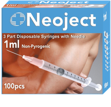 NEOJECT 1ml U100/27G insulīna šļirce, 100 gab.