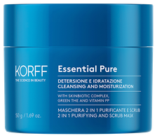 KORFF Essential Pur 2in1 valomoji ir šveičiamoji veido kaukė, 50 ml