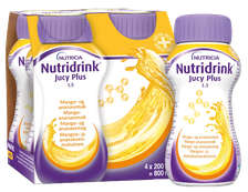 NUTRICIA Nutridrink Jucy Plus (ar Mango Un Ananasu Garšu) 200 ml dzēriens, 4 gab.