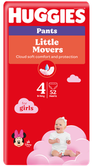 HUGGIES Pants Mega Pack 4 pull-up for girls, 9-14kg biksītes, 52 gab.