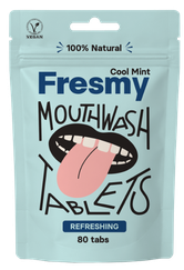 FRESMY Mouthwash Cool Mint zobu pastas tabletes, 80 gab.