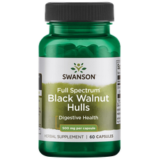 SWANSON Black Walnut, virškinimui,  kapsulės, 60 vnt.