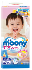 MOONY XL (12-17kg) autiņbiksītes, 44 gab.