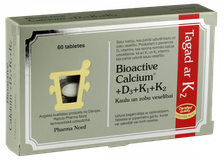 PHARMA NORD BIOACTIVE CALCIUM D3 K1 K2 tabletes, 60 gab.