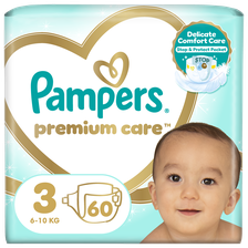 PAMPERS Premium Care-3 (6-10 kg) autiņbiksītes, 60 gab.
