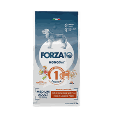 FORZA10 Monodiet Medium Adult Ar Zirgu Un Zirņiem, Suņiem sausā barība, 12 kg