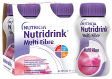NUTRICIA Nutridrink Multi Fibre ar zemeņu garšu 125 ml dzēriens, 4 gab.