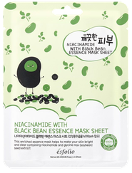 ESFOLIO Pure Skin Niacinamide Black Bean Essence auduma sejas maska, 1 gab.