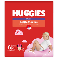 HUGGIES Pants S6 pull-up for girls, 15-25kg, box biksītes, 60 gab.