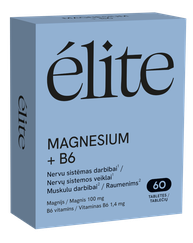 ELITE Magnesium+ B6 tabletes, 60 gab.