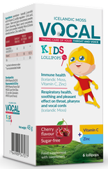 VOCAL Kids Cherry pastilas, 6 gab.