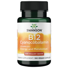 SWANSON Vitaminas B12 kapsulės, 100 vnt.