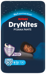 HUGGIES DryNites Zēniem 8-13 gadi autiņbiksītes, 9 gab.