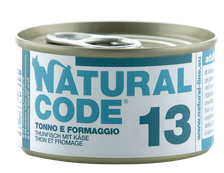 NATURAL CODE 13 Tuncis Un Siers konservi kaķiem, 85 g