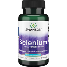 SWANSON Selenas 100 Mcg, imuninės sistemos stiprinimui, kapsulės, 200 vnt.