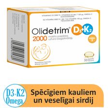 OLIDETRIM  Omega 2000 D3 + K2 mīkstās kapsulas, 30 gab.