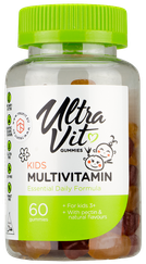 ULTRAVIT Gummies Kids Multivitamin košļājamās tabletes, 60 gab.