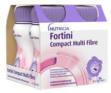 NUTRICIA Fortini Compact Multi Fibre (ar Zemeņu Garšu), 125 ml dzēriens, 4 gab.
