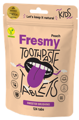 FRESMY Peach For Kids zobu pastas tabletes, 124 gab.