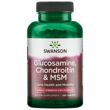 SWANSON Gliukozaminas, chondroitinas ir MSM, sąnariams,  kapsulės, 120 vnt.