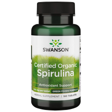 SWANSON Spirulina 500 Mg (Ekologiška JAV), virškinimui,  tabletės, 180 vnt.