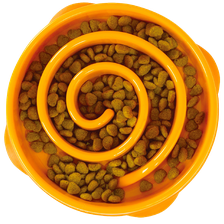 OUTWARD HOUND Fun Feeder Swirl, Oranža, M, Lēnēšanas bļoda, 1 gab.