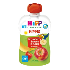 HIPP Ābolu, Banānu, Zemeņu (4m+) biezenis, 100 g