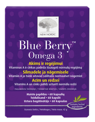 NEW NORDIC Blue Berry Omega 3 kapsulas, 60 gab.